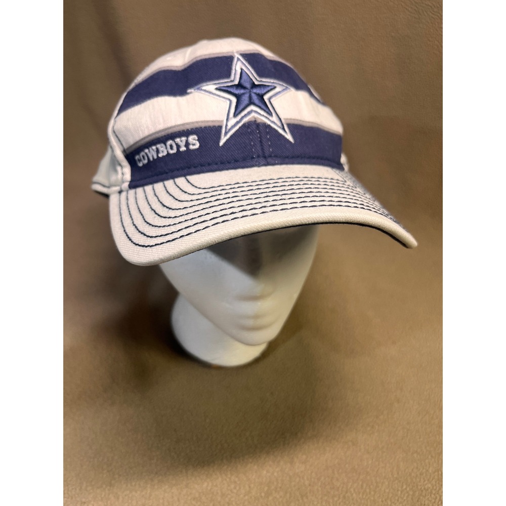 Reebok Dallas Cowboys NFL Equipment Onfield Hat White Navy Blue Stretch Fit L/XL